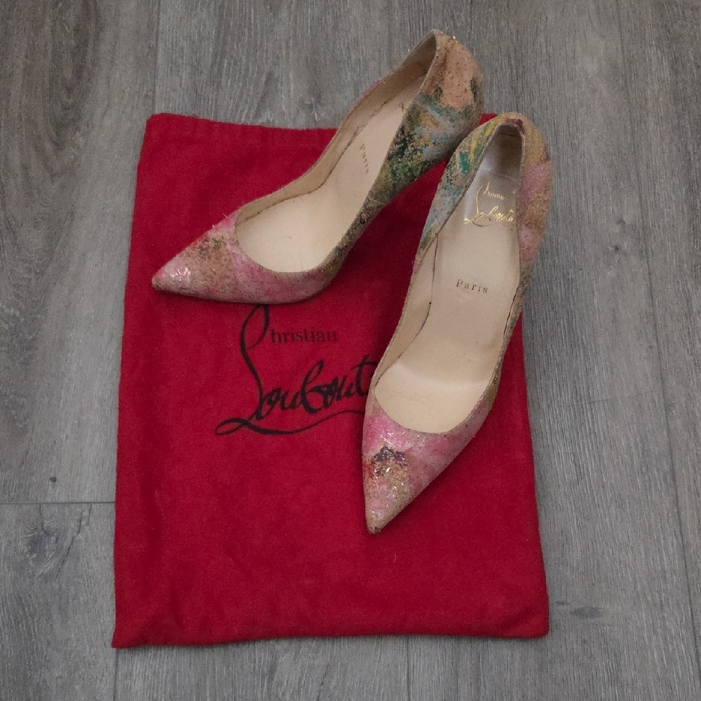 Christian Louboutin So KATE 120 Cork Bloomimg Stilettos Women 40 1/2